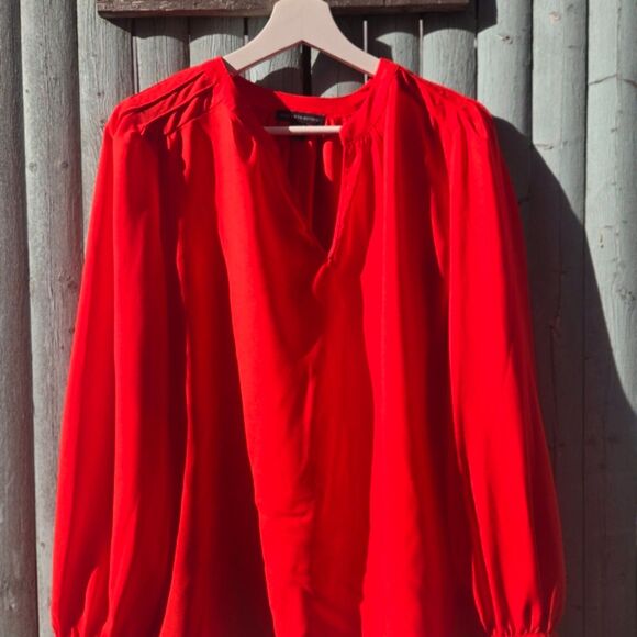Saks Fifth Avenue Tops - Saks Fifth Avenue Red Long Sleeve Blouse – Size M